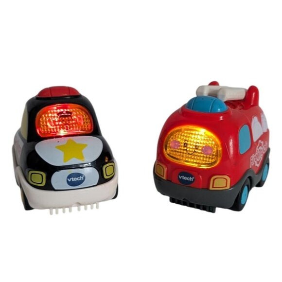 Vtech Go Go Smart Wheels Red Fire Truck & Police Car Vehicle Lot Tested - Picture 2 of 14